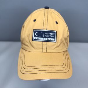 2006 Bud Light Beer Thin Hat Adjustable Baseball Cap Yellow Logo Official